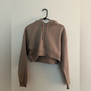 ZARA beige cropped hoodie SIZE: SMALL